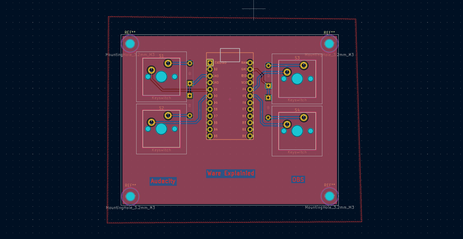 4key macrokeyboard pcb design